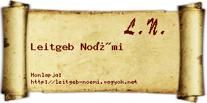 Leitgeb Noémi névjegykártya